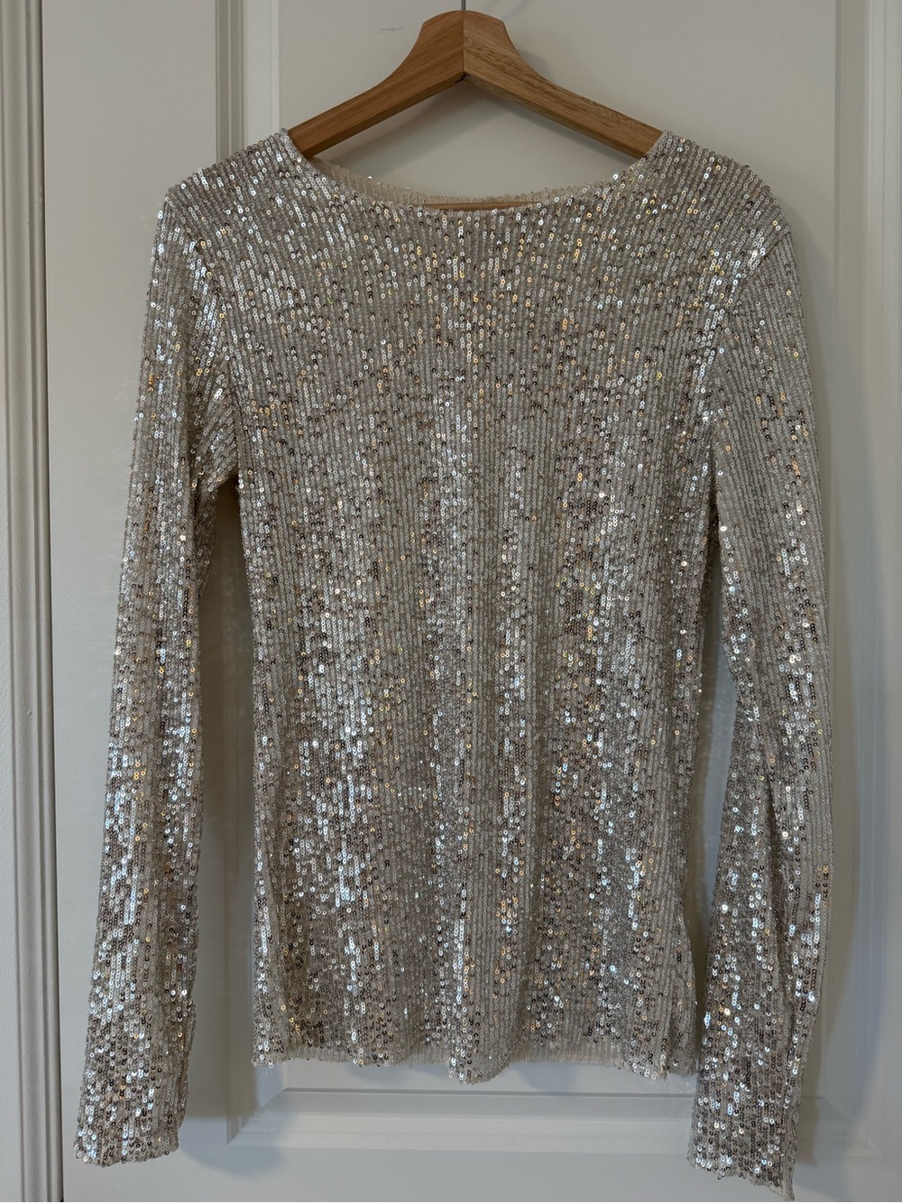Free People Intimately Gold Rush Long Sleeve Top in Silver